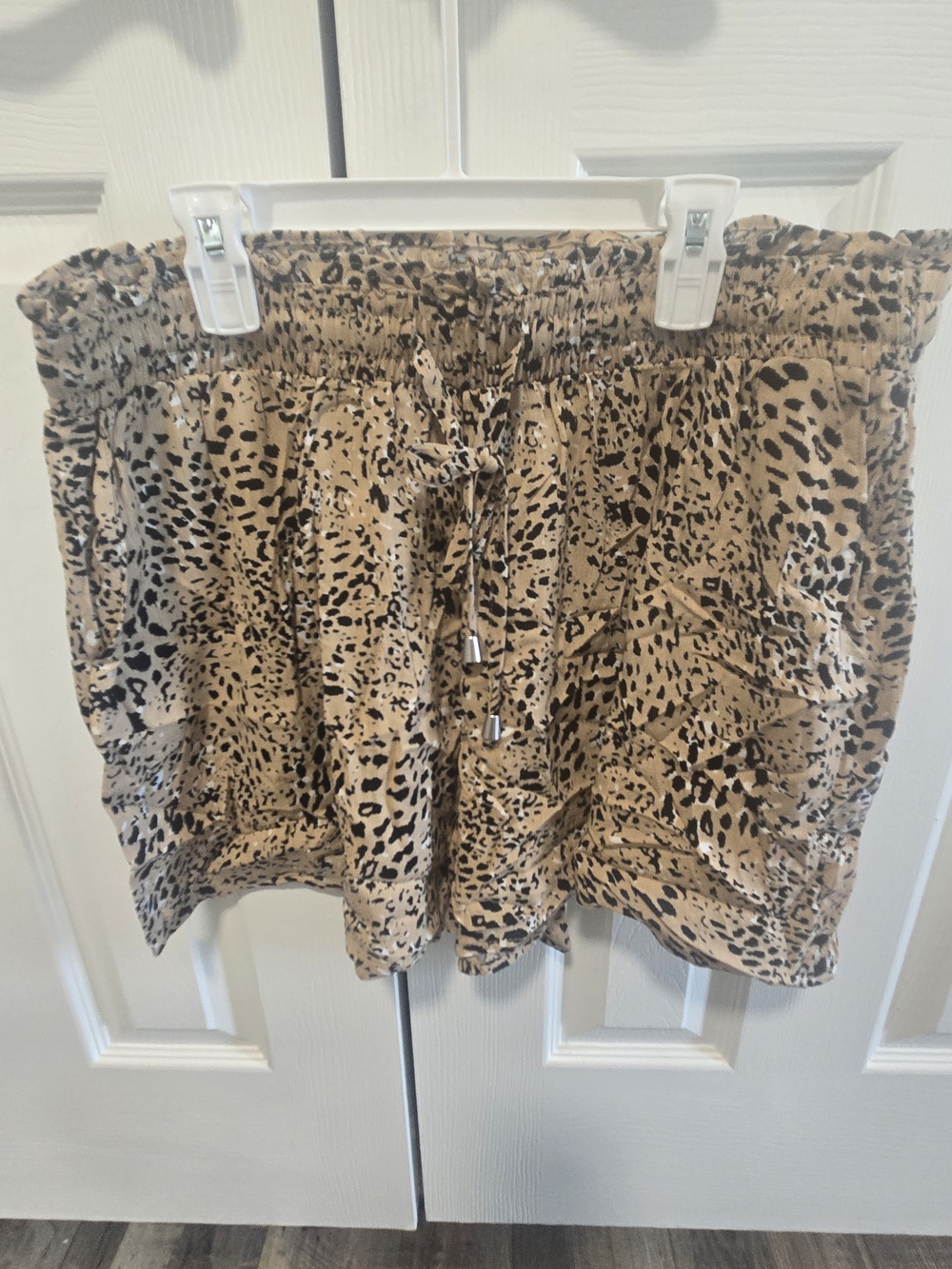 Maurices Tan and Black Leopard Print High Waist Shorts